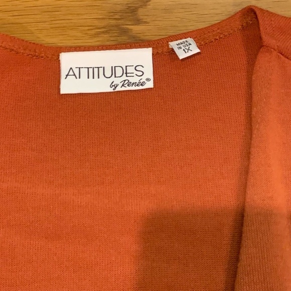 2 Attitudes By Renee Greenstein Women's Robe Cover-up Sz 1X + Scarf Deep Orange - Picture 12 of 12